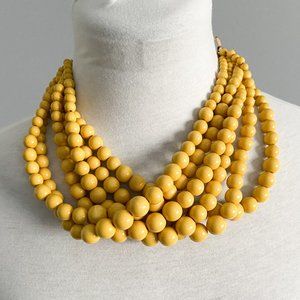 Gorgeous Mustard Beaded Statement Necklace